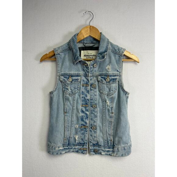 Abercrombie & Fitch Jackets & Blazers - Abercrombie & Fitch Denim Vest, Size S - Boho Western Festival Vibe